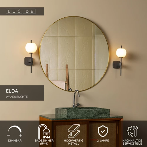 Lucide ELDA - Wandleuchte Badezimmer - 1xG9 - IP44 - Schwarz - USP